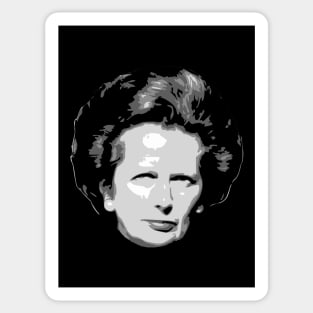 Margeret Thatcher Black and White Sticker